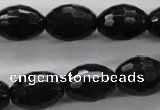 COB375 15.5 inches 13*18mm faceted rice black obsidian beads