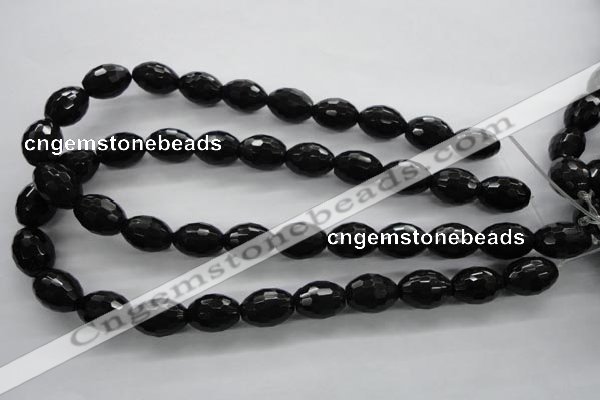 COB375 15.5 inches 13*18mm faceted rice black obsidian beads