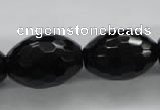 COB377 15.5 inches 18*25mm faceted rice black obsidian beads