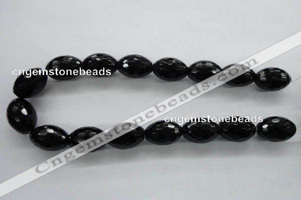 COB377 15.5 inches 18*25mm faceted rice black obsidian beads