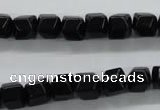 COB388 15.5 inches 8*8mm faceted cube black obsidian beads