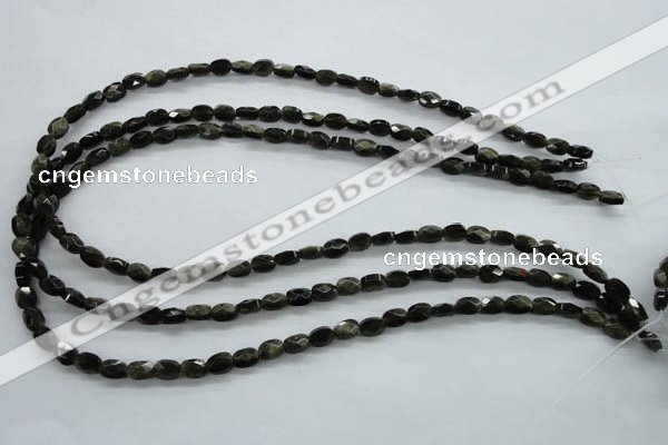 COB400 15.5 inches 5*7mm faceted oval black obsidian beads