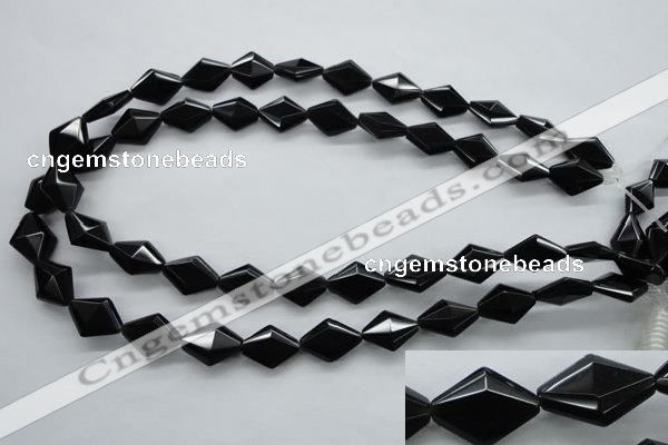 COB410 15.5 inches 10*15mm faceted oval black obsidian beads
