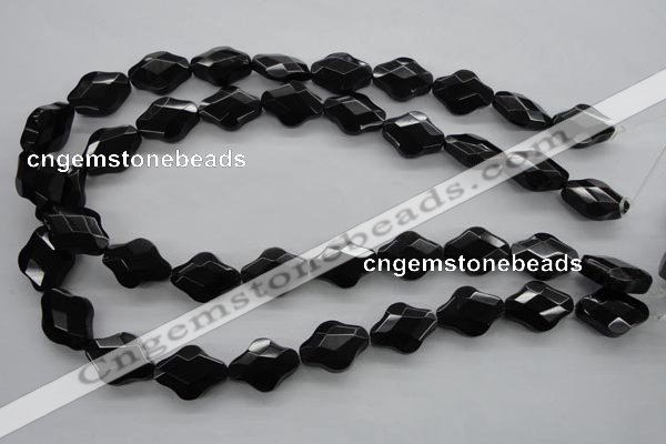 COB412 15.5 inches 15*20mm faceted black obsidian beads