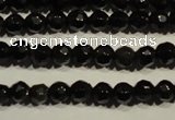 COB450 15.5 inches 4mm faceted round black obsidian beads