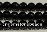 COB451 15.5 inches 6mm faceted round black obsidian beads