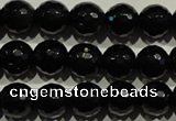 COB452 15.5 inches 8mm faceted round black obsidian beads