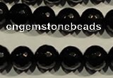 COB453 15.5 inches 10mm faceted round black obsidian beads