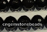 COB456 15.5 inches 16mm faceted round black obsidian beads