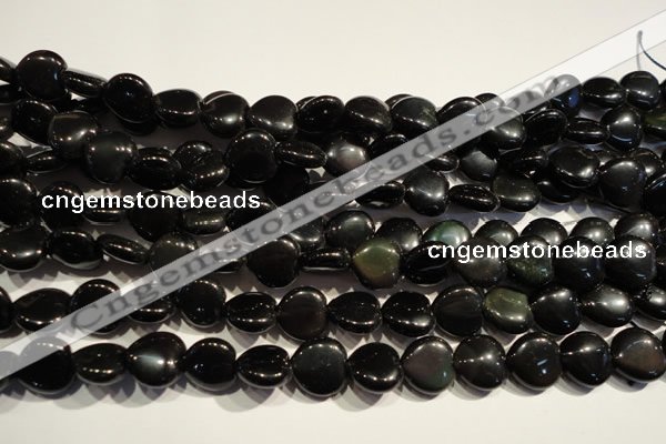 COB467 15.5 inches 10*10mm heart black obsidian beads wholesale