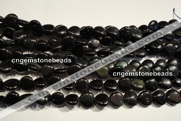 COB468 15.5 inches 12*12mm heart black obsidian beads wholesale