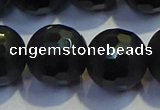 COB479 15.5 inches 18mm faceted round matte black obsidian beads