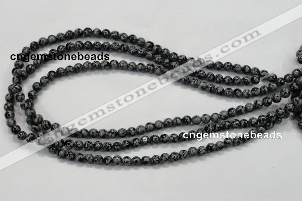 COB51 15.5 inches 6mm round Chinese snowflake obsidian beads