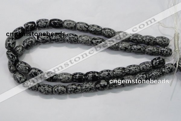COB54 15.5 inches 12*16mm drum Chinese snowflake obsidian beads