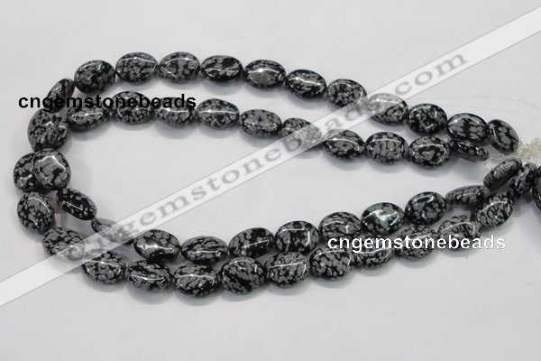 COB55 15.5 inches 12*16mm oval Chinese snowflake obsidian beads