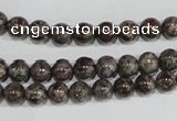 COB551 15.5 inches 6mm round red snowflake obsidian beads wholesale