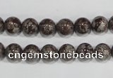 COB552 15.5 inches 8mm round red snowflake obsidian beads wholesale