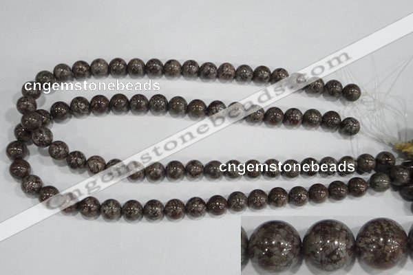 COB554 15.5 inches 12mm round red snowflake obsidian beads wholesale