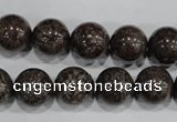 COB555 15.5 inches 14mm round red snowflake obsidian beads wholesale