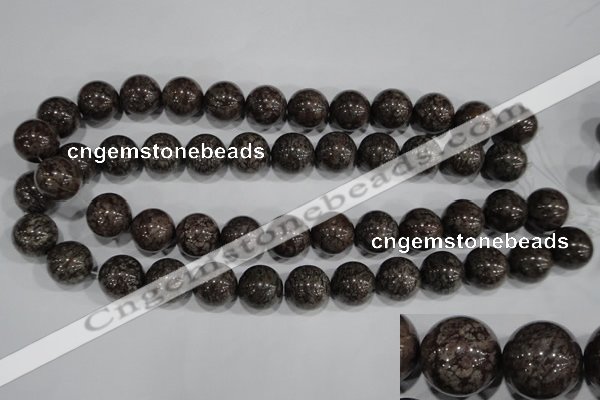 COB555 15.5 inches 14mm round red snowflake obsidian beads wholesale
