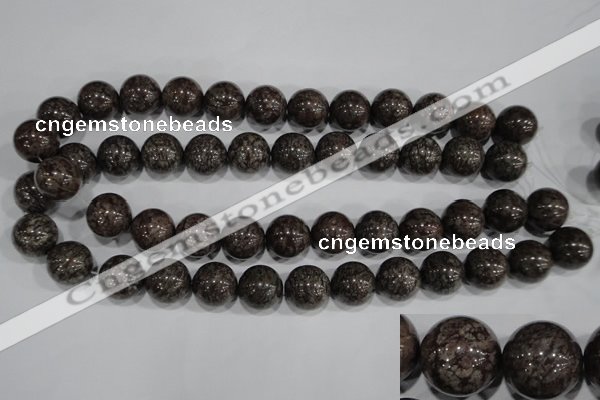 COB556 15.5 inches 16mm round red snowflake obsidian beads wholesale