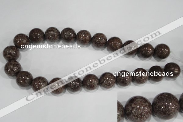 COB557 15.5 inches 18mm round red snowflake obsidian beads wholesale