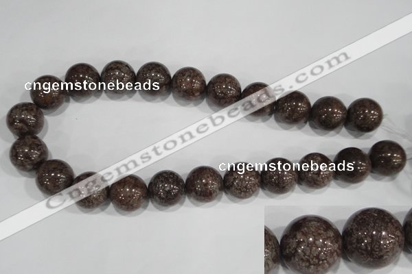 COB558 15.5 inches 20mm round red snowflake obsidian beads wholesale