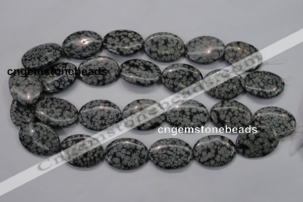 COB56 15.5 inches 22*30mm oval Chinese snowflake obsidian beads