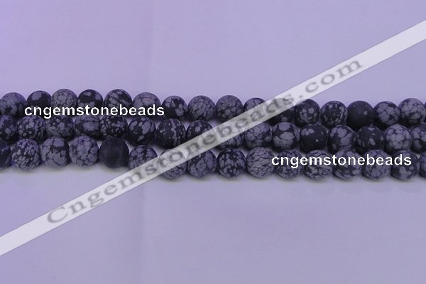 COB560 15.5 inches 4mm round matte snowflake obsidian beads