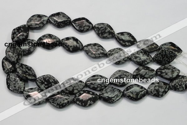 COB60 15.5 inches 18*25mm diamond Chinese snowflake obsidian beads