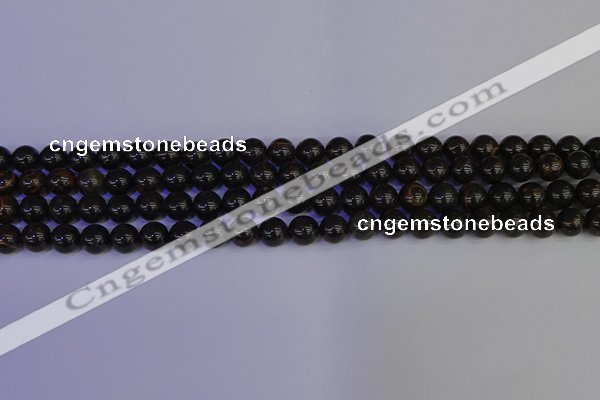 COB651 15.5 inches 6mm round gold black obsidian beads wholesale