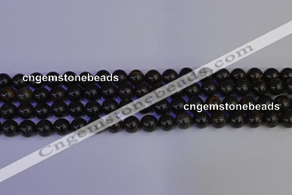 COB652 15.5 inches 8mm round gold black obsidian beads wholesale