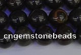 COB653 15.5 inches 10mm round gold black obsidian beads wholesale