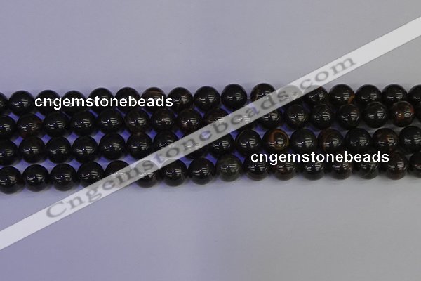 COB653 15.5 inches 10mm round gold black obsidian beads wholesale