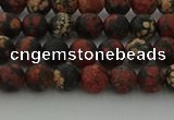 COB671 15.5 inches 6mm round matte red snowflake obsidian beads
