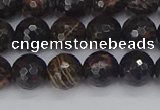 COB686 15.5 inches 8mm faceted round golden black obsidian beads
