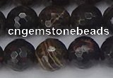 COB688 15.5 inches 12mm faceted round golden black obsidian beads