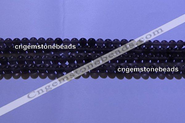 COB701 15.5 inches 6mm round ice black obsidian beads wholesale