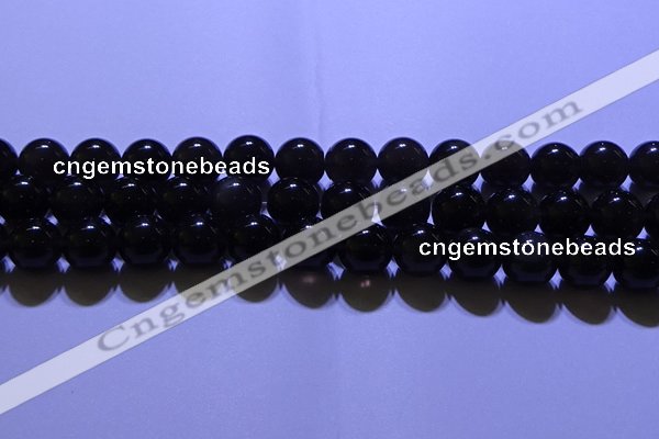 COB704 15.5 inches 12mm round ice black obsidian beads wholesale