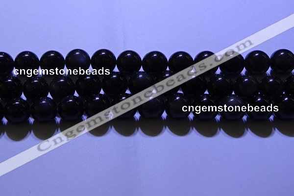 COB705 15.5 inches 14mm round ice black obsidian beads wholesale