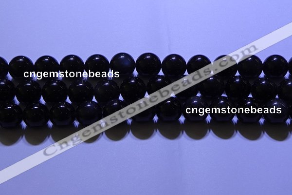 COB714 15.5 inches 12mm round ice black obsidian beads wholesale