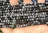 COB758 15.5 inches 4mm round snowflake obsidian beads wholesale