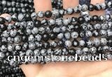 COB759 15.5 inches 6mm round snowflake obsidian beads wholesale