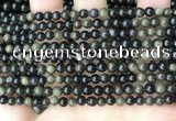 COB765 15.5 inches 4mm round golden obsidian beads wholesale