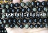 COB769 15.5 inches 12mm round golden obsidian beads wholesale