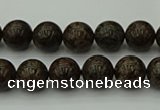 COB800 15.5 inches 4mm round red snowflake obsidian beads