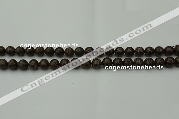 COB801 15.5 inches 6mm round red snowflake obsidian beads