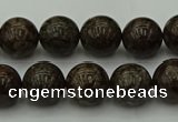COB802 15.5 inches 8mm round red snowflake obsidian beads