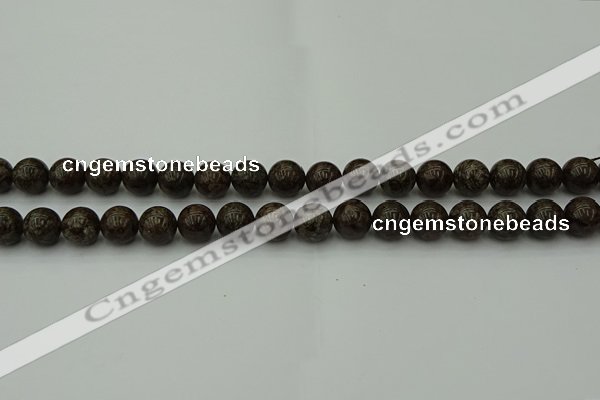 COB802 15.5 inches 8mm round red snowflake obsidian beads