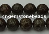 COB803 15.5 inches 10mm round red snowflake obsidian beads